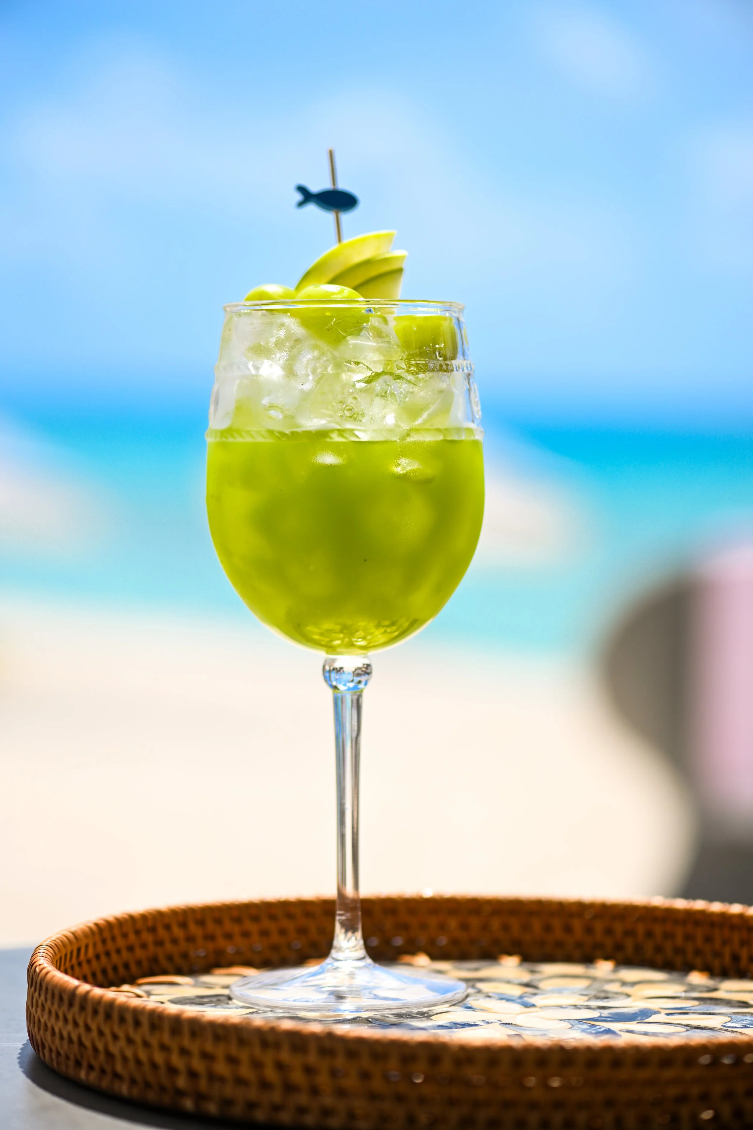 Signature cocktail served beachside